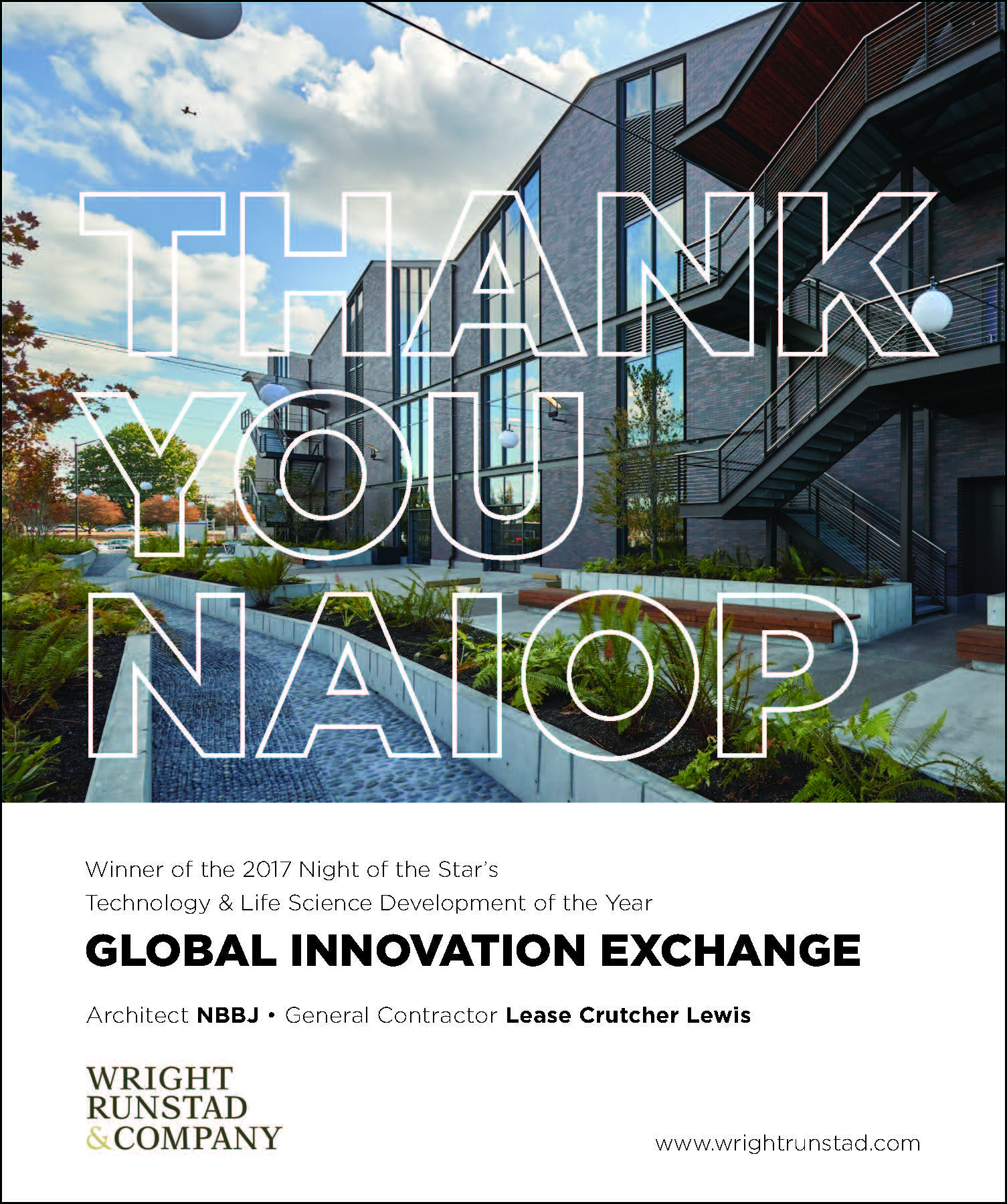 NAIOP Night of the Stars awarded the best technology building to GIX